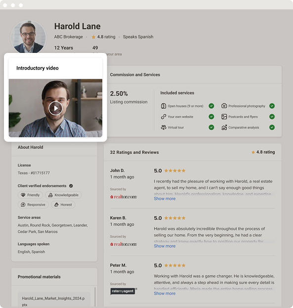 Personalized greetings highlighted section