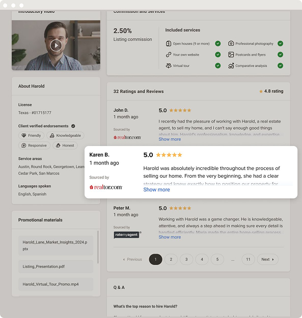 Real ratings and reviews highlighted section